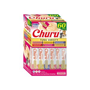 INABA Churu Tuna Cat Treats Variety Box (60 Tubes x 14 g) USA-681